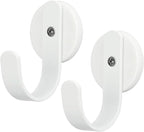 Magnetic Wreath Hanger, 2 Pack Heavy Duty Magnets with Hook for Refrigerator, Christmas Decoration Magnetic Hooks for Metal Front Door, Cruise Hook Hanger for Hanging Cabins Grill Coat Pattern (White)