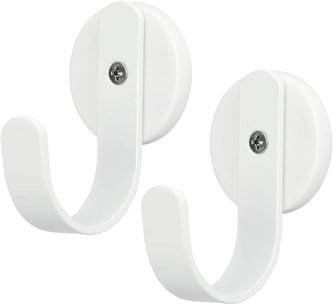 Magnetic Wreath Hanger, 2 Pack Heavy Duty Magnets with Hook for Refrigerator, Christmas Decoration Magnetic Hooks for Metal Front Door, Cruise Hook Hanger for Hanging Cabins Grill Coat Pattern (White)