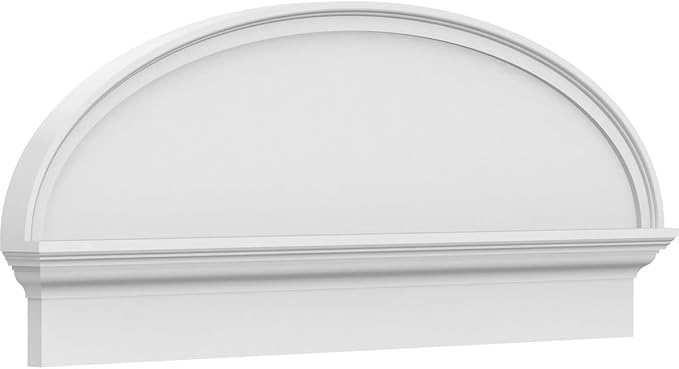 44" W x 17-7/8"H x 2-3/4"P Elliptical Smooth Architectural Grade PVC Combination Pediment