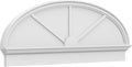 58" W x 21-3/8"H x 2-3/4"P Elliptical 3 Spoke Architectural Grade PVC Combination Pediment