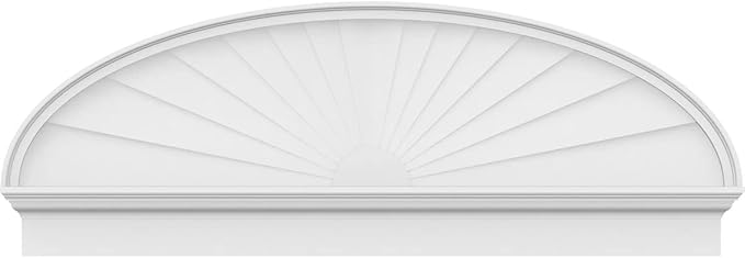 60" W x 21-7/8"H x 2-3/4"P Elliptical Sunburst Architectural Grade PVC Combination Pediment