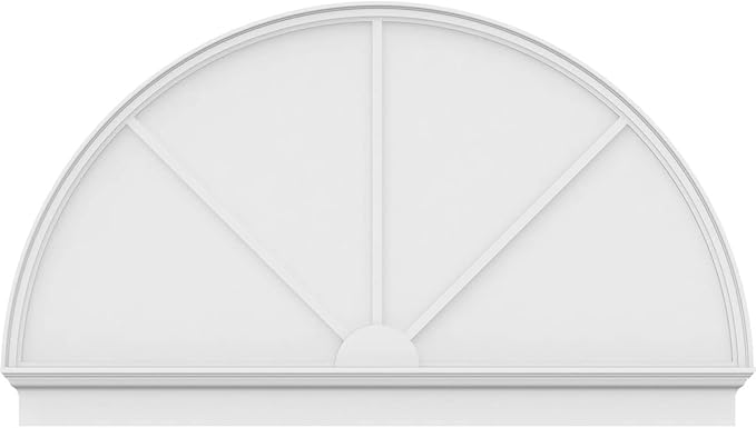 72"W x 42-3/4"H x 2-3/4"P Half Round 3 Spoke Architectural Grade PVC Combination Pediment