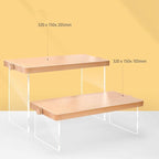 Wood Display Risers, Organizer Stand, Riser Stand for Figures, Cupcake, Perfume and More (Acrylic L 32*15*20.5cm/12.60*5.91*8.07inches)