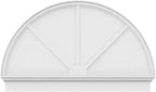 54"W x 33-3/4"H x 2-3/4"P Half Round 3 Spoke Architectural Grade PVC Combination Pediment
