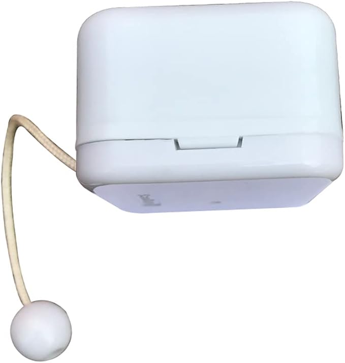 BinkeGG Play (Jingle Bells) White Plastic Pull String Cord Music Box with Sankyo Musical Movement (65 Tunes Option)