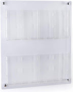 Displays2go Acrylic Literature Holder Wall Mount, 4/8.5" w, 4-8 Pockets - Clear (2RP4CLR)