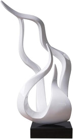 Abstract Sculpture Decor Modern Art Gift Holy Flame Figurine Statue for Home Office Living Dining Room White 16.5 Inch
