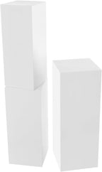 Display Pedestal Stand, Metal Display Pedestal Stands, Metal Showing Holder Pillars Display Pillars For Birthday Party Wedding 110.23 lbs Load-Bearing Capacity (White 3 PCS)