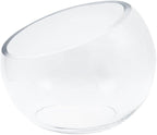 WGVI Slant Cut Bowl Glass Vase, Width 5.5", Height 4.5", Clear Terrarium, Candy Dish, Fruit Jar, Floral Container for Wedding Party Event, Home Office Decor, 12 Pieces
