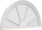 Ekena Millwork 34"W x 17"H x 2"P Half Round 4 Spoke Architectural Grade PVC Pediment