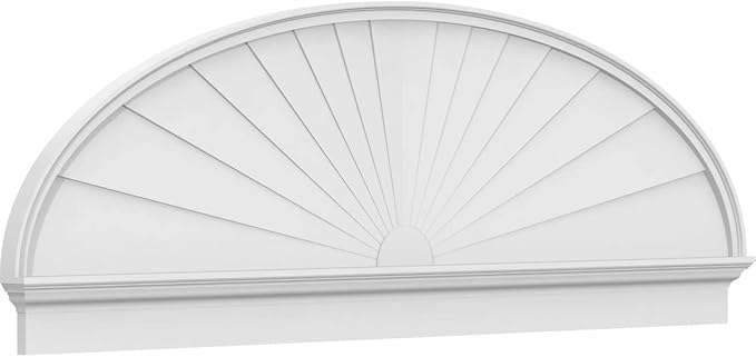84" W x 27-7/8"H x 2-3/4"P Elliptical Sunburst Architectural Grade PVC Combination Pediment