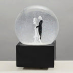 Personalization Universe Personalized Wedding Couple Musical Snow Globe - Engraved Names & Message, Plays Wedding March Music, Ideal Wedding Gift, Tabletop Decor, Custom Keepsake, Anniversary