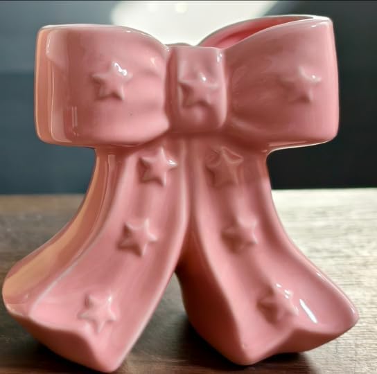 Pink Bow Vase, Hot Pink Flower Vase for Home Decor, Ceramic Vases for Boho Style, Small Cute Vases for Ideal Shelf Decor/Table/Living Room. (Pink 2, Large)