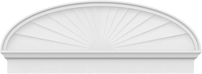48" W x 18-7/8"H x 2-3/4"P Elliptical Sunburst Architectural Grade PVC Combination Pediment