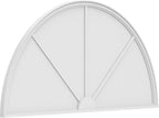 76"W x 38"H x 2"P Half Round 3 Spoke Architectural Grade PVC Pediment