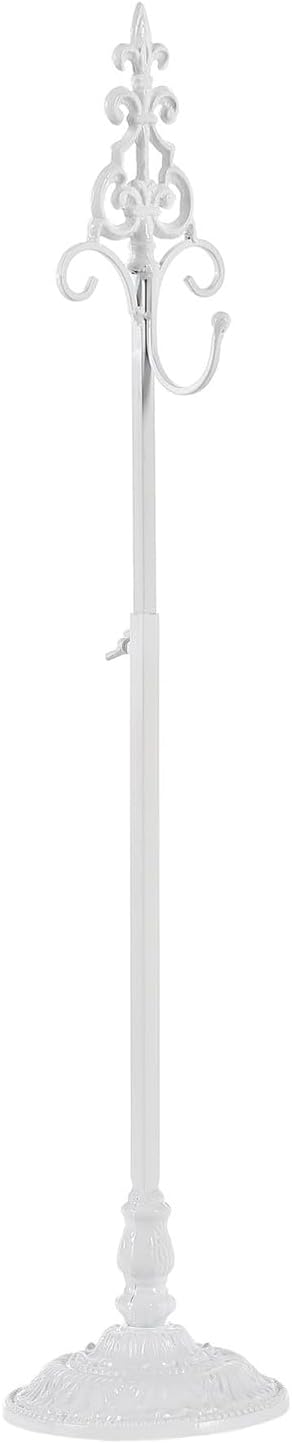 Wreath Stands for Display, White Metal Wreath Holder Stand, Standing Wreath Hanger with Wrought Iron Base, Adjustable Tabletop Display Stand for Christmas and New Year Wreath, Wedding Party Decor