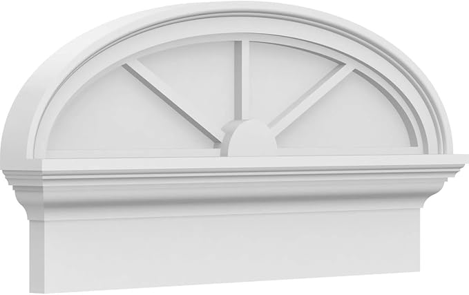 26" W x 13-3/8"H x 2-3/4"P Elliptical 3 Spoke Architectural Grade PVC Combination Pediment