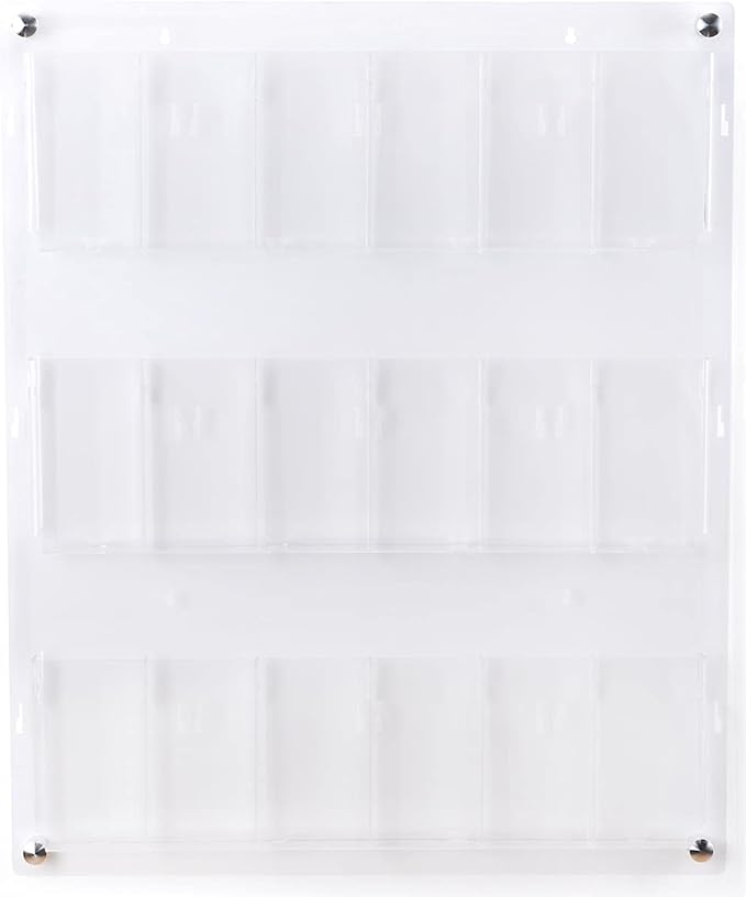 Displays2go 3-Tiered Clear Acrylic Magazine Rack, Adjustable, 9-18 Pockets - Clear (2RP9CLR)