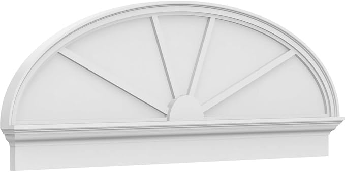 64" W x 22-7/8"H x 2-3/4"P Elliptical 4 Spoke Architectural Grade PVC Combination Pediment