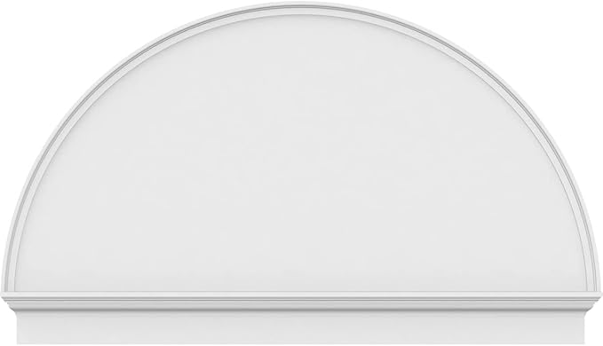 64"W x 38-3/4"H x 2-3/4"P Half Round Smooth Architectural Grade PVC Combination Pediment