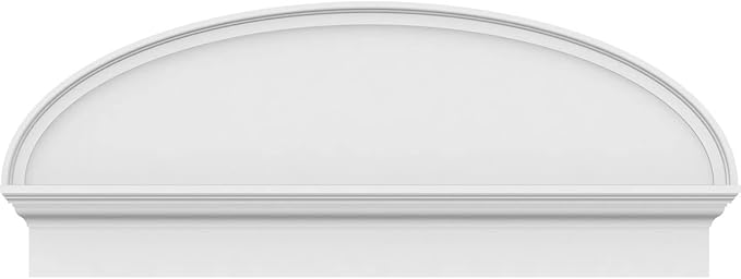 44" W x 17-7/8"H x 2-3/4"P Elliptical Smooth Architectural Grade PVC Combination Pediment
