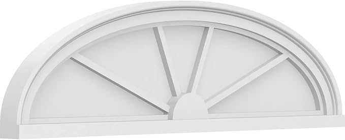 Ekena Millwork 36"W x 10"H x 2"P Elliptical 4 Spoke Architectural Grade PVC Pediment