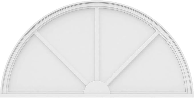 52"W x 26"H x 2"P Half Round 3 Spoke Architectural Grade PVC Pediment