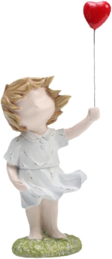 Banksy Street Graffiti Art Statue,Love Balloon Girl Room Decor,Resin Ornaments,Living Room Dining Desk Decorations,Bookshelf Decorative Objects(Color)