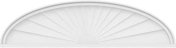 52" W x 14" H x 2" P Elliptical Sunburst Architectural Grade PVC Pediment