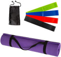 Wakeman Yoga Mat Set - 4-Pack of Resistance Bands for Working Out with 1/4-Inch Workout Mat - Home Gym Starter Kit - Exercise Equipment by Wakeman