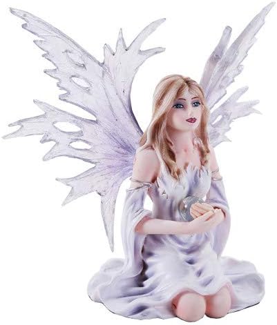Pacific Giftware 4.5 Inch Fairyland Legends Winter Purple Fairy Winged Fairy with Flowers Statue Figurine (4.5H)