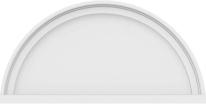 24"W x 12"H x 2"P Half Round Smooth Architectural Grade PVC Pediment