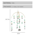 WAYUTO Neutral Handmade Felt Ball Ceiling Mobile - Green Elephant