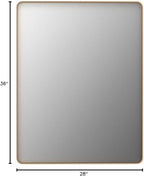 LOAAO 28”X36” Gold Bathroom Mirror, Rounded Rectangle Gold Frame Mirror, Brushed Gold Bathroom Vanity Mirror Wall-Mounted, Anti-Rust, Hangs Horizontally or Vertically