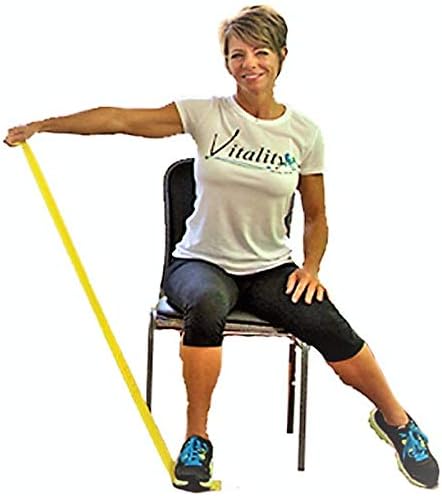 Vitality 4 Life with Curtis Adams Senior Resistance Band: Light Resistance, Longer Length + Instruction Guide. Latex Free. Exercise, Stretching, Physical Therapy