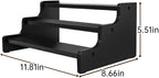Wooden Cologne Organizer for Men, Perfume Organizer Stand, Cologne Stand with Anti-Slip Washers, Wooden Display Risers Stand for Dessert, Cupcake, Black, 3-tier-11.8in