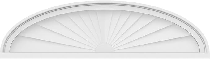 34" W x 9-1/2"H x 2" P Elliptical Sunburst Architectural Grade PVC Pediment