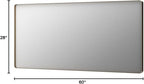 LOAAO 60”X28” Gold Bathroom Mirror, Rounded Rectangle Gold Frame Mirror, Brushed Gold Bathroom Vanity Mirror Wall-Mounted, Anti-Rust, Tempered Glass, Hangs Horizontally or Vertically