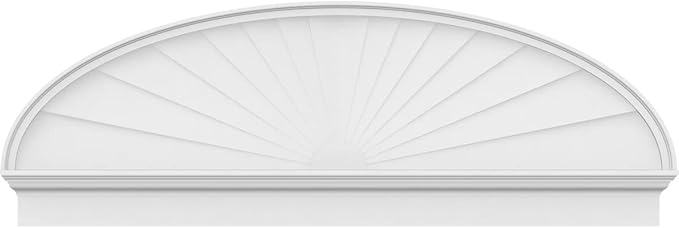 68" W x 23-7/8"H x 2-3/4"P Elliptical Sunburst Architectural Grade PVC Combination Pediment