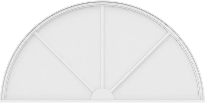 76"W x 38"H x 2"P Half Round 3 Spoke Architectural Grade PVC Pediment