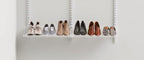 Rubbermaid Customizable Wall Mount Shoe Shelf, White, for Home/House/Closet/Laundry/Linen Organization