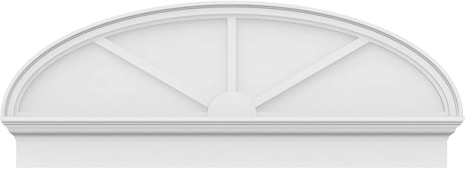 50" W x 19-3/8"H x 2-3/4"P Elliptical 3 Spoke Architectural Grade PVC Combination Pediment