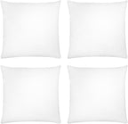 Covers & All Throw Pillow Inserts Only (Pack of 4, White), 65 GSM Non-Woven Fabric with 15D Silicon Fiber Filling, Durable Soft Universal uses for Home Decor Office Indoor Outdoor (Square 28" x 28")