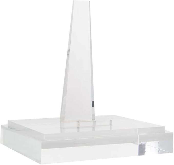Alice Lane Lucite Galerie Art Stand Home Collection — Clear Acrylic Art Display Stand Lends a Minimalist Touch — Sturdy, Elongated Stand with Square Block Base — Home Décor