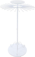 Scarf Display Stand, Commercial Hijab Organizer with 30 Rods, 360°Rotation Scarf Holder Display Rack Organizer for Boutique Retail Store, Apartment, Home Use (White, 27.6'')