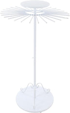 Scarf Display Stand, Commercial Hijab Organizer with 30 Rods, 360°Rotation Scarf Holder Display Rack Organizer for Boutique Retail Store, Apartment, Home Use (White, 27.6'')