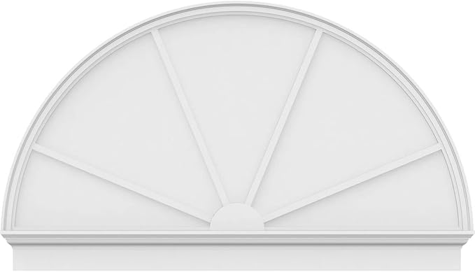 66"W x 39-3/4"H x 2-3/4"P Half Round 4 Spoke Architectural Grade PVC Combination Pediment