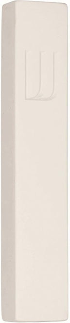 A&S Mezuzot Modern Concrete Mezuzah Case with Scroll, Easy Peel and Stick Mezuza (Ivory+ Engraved Shin, 5 Inches)