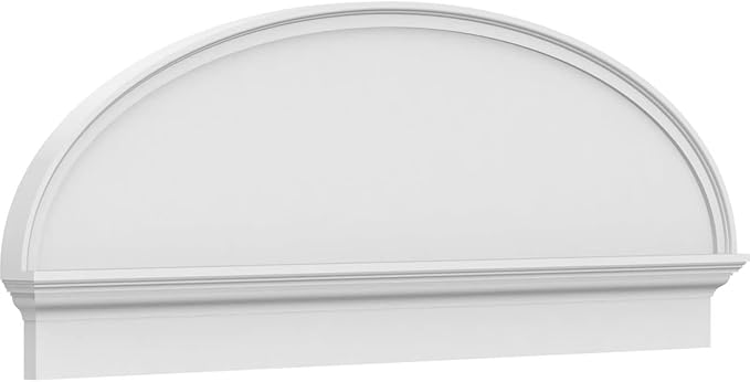58" W x 21-3/8"H x 2-3/4"P Elliptical Smooth Architectural Grade PVC Combination Pediment