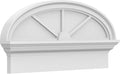 28" W x 13-7/8"H x 2-3/4"P Elliptical 3 Spoke Architectural Grade PVC Combination Pediment